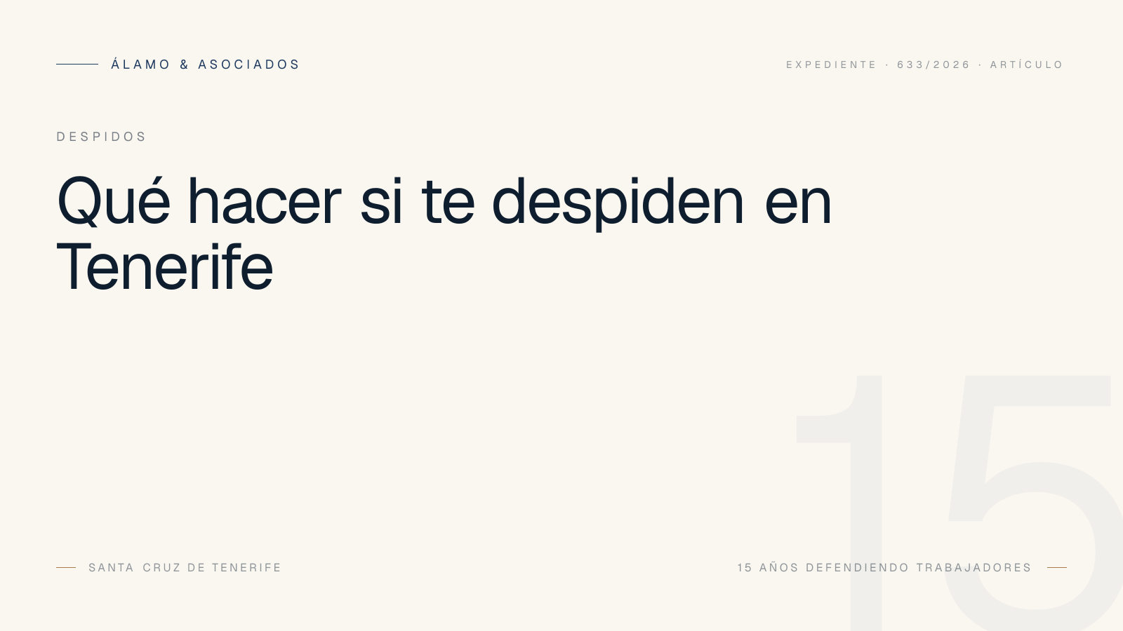 Qué hacer si te despiden en Tenerife